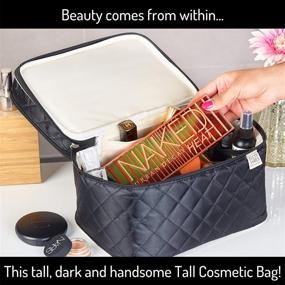 img 3 attached to 💼 Large Black Travel Makeup Bag for Women - Ellis James Designs - Cosmetic Organizer Case - Toiletry Bag for Women - Makeup Gifts for Women