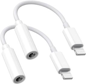 img 4 attached to 🎧 [Apple MFi Certified] 3.5mm Headphones Adapter for iPhone, 2 Pack Lightning to 3.5mm Earphones/Headphones Jack Aux Audio Adapter Dongle for iPhone 12 11 XS XR X 8 7 iPad, Compatible with iOS 14 and More