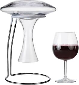 img 4 attached to Lily's Home Wine Decanter Drying Stand with Rubber Coated Top and Cleaning Brush - Prevent Scratches, Ideal for Large Bottomed Wine Decanters (Decanter and Wine Glass NOT Included)