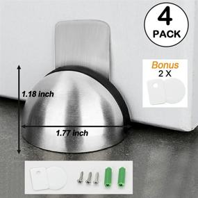 img 3 attached to 🚪 COCIVIVRE 8 Pack Magnetic Door Stopper - Stainless Steel Door Holder Catch with Rubber Hold Open, Includes Screw and Double Sided Adhesive Tape - No Drill Brushed Satin Floor Mount