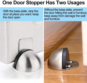 img 1 attached to 🚪 COCIVIVRE 8 Pack Magnetic Door Stopper - Stainless Steel Door Holder Catch with Rubber Hold Open, Includes Screw and Double Sided Adhesive Tape - No Drill Brushed Satin Floor Mount