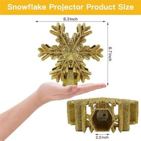 img 3 attached to 🎄 Lighted Christmas Tree Topper: LED Snowflake Lights with Rotating Hollow Gold Projector for Tree Decorations, Indoor Home New Year Party, Holiday Night