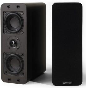 img 4 attached to 🔈 Dark Walnut Micca OoO Bookshelf Speakers - Pair with 3-Inch Woofers and Silk Tweeter