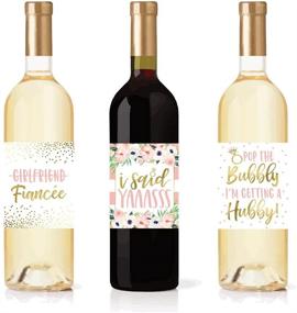 img 1 attached to Set of 5 Engagement Party Wine Label Stickers, Adorable Pink and Gold Newly Engaged Décor Kit for Couples, 🍷 Men, and Women, I'm Just Engaged - Does This Ring Make Me Look Funny Wedding Ideas for Him, Her, or Fiancé