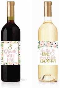 img 2 attached to Set of 5 Engagement Party Wine Label Stickers, Adorable Pink and Gold Newly Engaged Décor Kit for Couples, 🍷 Men, and Women, I'm Just Engaged - Does This Ring Make Me Look Funny Wedding Ideas for Him, Her, or Fiancé