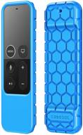 🔵 fintie protective case for apple tv 4k 5th, 4th gen remote - casebot (honey comb series) - blue logo