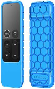 img 4 attached to 🔵 Fintie Protective Case for Apple TV 4K 5th, 4th Gen Remote - CaseBot (Honey Comb Series) - Blue