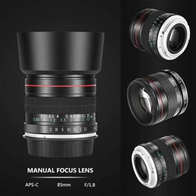 img 2 attached to 📷 Neewer 85mm f/1.8 Manual Focus Aspherical Medium Telephoto Lens for Canon EOS 80D, 70D, 60D, 50D, 7D, 6D, 5D, Rebel T6s, T6i, T6, T5i, T5, and More DSLR Cameras