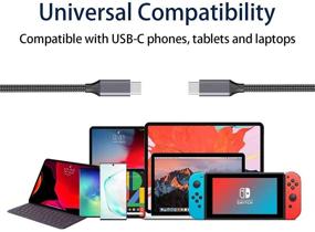 img 1 attached to 💻 15FT USB-C to USB-C Cable, 100W/5A, Type-C Fast Charging, PD Charger Cord for MacBook Air 13”, iMac, iPad Pro/Air, Samsung Galaxy Note 20/10, S21/S20, OnePlus 9/8T, Google Pixel 5/4a XL, Sony PS5, Xbox, Surface