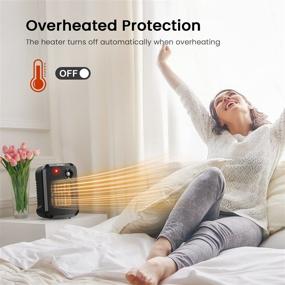 img 2 attached to Andily 500W Space Electric Small Heater for Desk Use in Home & Office with Safety Power Switch PTC - BLACK