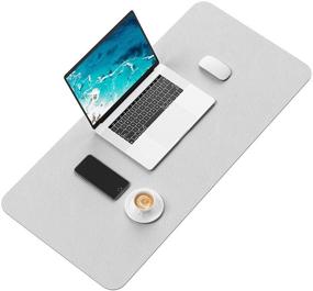 img 3 attached to 🖥️ Hsurbtra Desk Pad: XL Extended Mouse Pad & Waterproof Blotter Protector for Office/Home - Gray, 30"x14