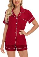 👚 anjue women's pajamas set - short sleeve sleepwear with button down, pockets, and sizes s-xxl logo