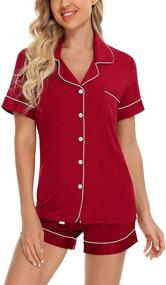 img 2 attached to 👚 Anjue Women's Pajamas Set - Short Sleeve Sleepwear with Button Down, Pockets, and Sizes S-XXL