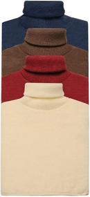 img 4 attached to 👕 Bundle Deal: Unisex Turtleneck Dickies - 4 Pack of Mock Turtlenecks