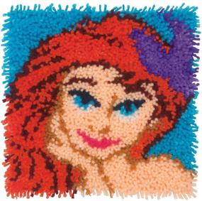 img 4 attached to Get Crafty with Dimensions Disney Princess Ariel Latch Hook Craft Kit, 12'' x 12''!