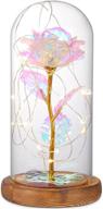 🌹 galaxy rose flower with led light in glass dome - enchanting valentine's day gifts for her! logo