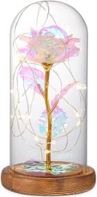 img 4 attached to 🌹 Galaxy Rose Flower with LED Light in Glass Dome - Enchanting Valentine's Day Gifts for Her!