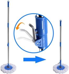 img 2 attached to 🧹 360 Spin Mop and Bucket Set with Wringer - Includes 3 Mop Pad Refills, Cleaning Brush, and Foot Pedal - Effortless Cleaning for Hardwood, Laminate, Ceramic, Marble, and Tile Floors
