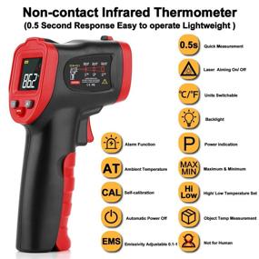 img 3 attached to Multipurpose Digital Laser Infrared Thermometer for Kitchen, BBQ, Objects, Water & Industrial Use - Handheld Temp Gun with Alarm Function, Non-Human Laser IR Technology -58℉~1112℉