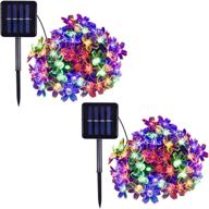 🌟 sprklinlin 50 led 16.4ft multicolor solar string lights - outdoor decor for tree, patio, garden room - waterproof fairy flower christmas lights - 2 pack - ideal for holiday логотип