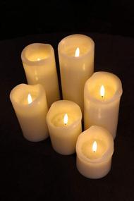 img 1 attached to 🕯️ 6-Pack of Ivory Wax Remote Controlled Battery Operated Flickering Candles - Imperfect Mix with Remote and Batteries