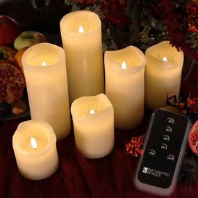 img 4 attached to 🕯️ 6-Pack of Ivory Wax Remote Controlled Battery Operated Flickering Candles - Imperfect Mix with Remote and Batteries