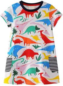 img 4 attached to 🦖 Dinosaur-inspired Clothing and Dresses for Cartoon-loving Toddler Girls - BTGIXSF Dresses