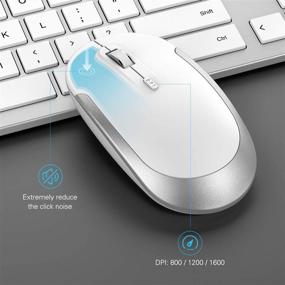 img 2 attached to 💻 Full Size Slim Wireless Keyboard Mouse Combo with On/Off Switch - White & Silver