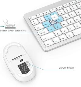 img 3 attached to 💻 Full Size Slim Wireless Keyboard Mouse Combo with On/Off Switch - White & Silver