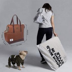 img 2 attached to 🐾 TAILFOUR Portable Travel Pet Carrier: Soft & Comfortable Sided Tote for Small Animals, Luxury PU Leather Bag for Shopping, Hiking & Walking with Doggy