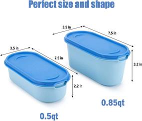 img 3 attached to 🍦 Blue Candy Colored Ice Cream Containers - 4 Packs (0.85 or 0.5 Quart/Pack) - Ideal Freezer Storage with Lids for Homemade Ice Cream, Sorbet, and Gelato