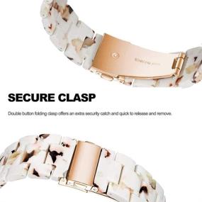 img 2 attached to 🌸 Stylish Ayeger Resin Band for Fitbit Alta/Alta HR/Ace - Rose Gold Buckle Wristband Strap in Nougat White