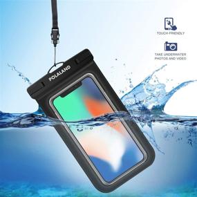 img 3 attached to Waterproof Phone Pouch by Polaland - Universal Cell Phone Dry Bag, Compatible with iPhone 12 Pro, 11, Xs Max, SE 2020, XR, X, 8 Plus, 7, 6S and More - Galaxy S20+, S10+, Note 10+ - Up to 6.9 inches - 2 Pack - Black