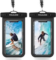 waterproof phone pouch by polaland - universal cell phone dry bag, compatible with iphone 12 pro, 11, xs max, se 2020, xr, x, 8 plus, 7, 6s and more - galaxy s20+, s10+, note 10+ - up to 6.9 inches - 2 pack - black logo