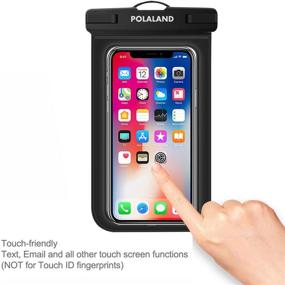 img 1 attached to Waterproof Phone Pouch by Polaland - Universal Cell Phone Dry Bag, Compatible with iPhone 12 Pro, 11, Xs Max, SE 2020, XR, X, 8 Plus, 7, 6S and More - Galaxy S20+, S10+, Note 10+ - Up to 6.9 inches - 2 Pack - Black