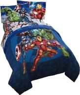 full size jay franco marvel avengers blue circle bed set logo