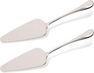 🍰 ksendalo stainless steel pie/cake/pastry server set of 2 - professional dessert server for cheese pie, pizza, and more - silver logo