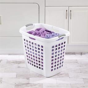 img 4 attached to 🧺 Sterilite 12258004 Ultra Easy Carry Hamper: Convenient White Hamper with Titanium Inserts - 4-Pack