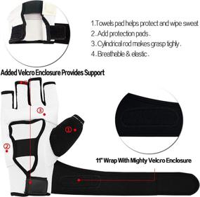 img 2 attached to 🥊 Premium Hand Foot Protectors Half Finger Set for Taekwondo Sparring Gloves Boxing Kickboxing with Wrist Wraps Ankle Support - Ideal for Men, Women, and Kids Training