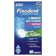 fixodent 3 minute daily cleanser with scope - 90 ct: fast-acting denture cleaning tablets logo