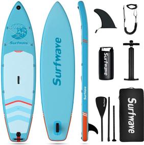 img 4 attached to 🏄 Surfwave 10'8''×33''×6'' Inflatable SUP Board with Camera Mount - Perfect for Beginners & Experts; Includes 5L Waterproof Bag, Floatable Paddle, & 5MIN Fast Inflate