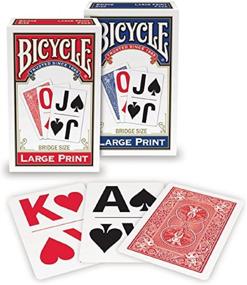 img 1 attached to Large Print Bicycle Playing Cards - 2 Pack
