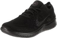 👟 nike women's free rn flyknit 2018 running shoe - black/anthracite, size 9.5 b(m) us (model nk942839 002) logo