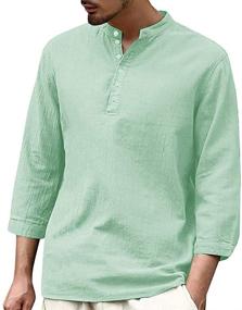 img 1 attached to Рубашка Henley с рукавом Хлопок Henleys