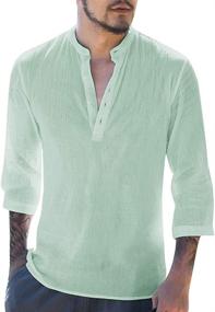 img 4 attached to Рубашка Henley с рукавом Хлопок Henleys