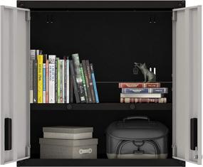 img 3 attached to 🏠 Home-Ready Wall Steel Cabinet with Two Doors in Black and Grey - Ideal for Assembling