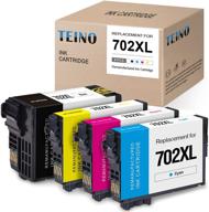 🖨️ teino remanufactured ink cartridge set for epson 702xl t702xl, works with epson workforce pro wf-3720 wf-3733 wf-3730 (black, cyan, magenta, yellow, 4-pack) logo