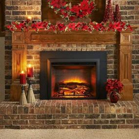 img 3 attached to GTIDEA Fireplace Artificial Poinsettia Decorations