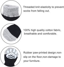 img 2 attached to 🐾 Keep Your Furry Friend Safe: PETSIMTO 4 PCS Anti-Slip Pure Cotton Dog Socks with Rubber Grip Paw Protectors for Hardwood Floors