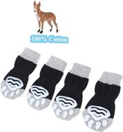 🐾 keep your furry friend safe: petsimto 4 pcs anti-slip pure cotton dog socks with rubber grip paw protectors for hardwood floors logo